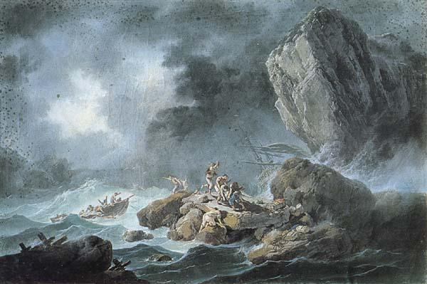 Jean Pillement Seascape with a Shipwreck oil painting image